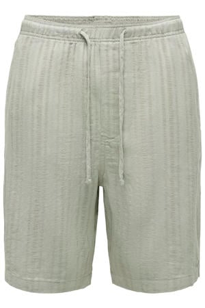 linnen loose fit casual short - groen