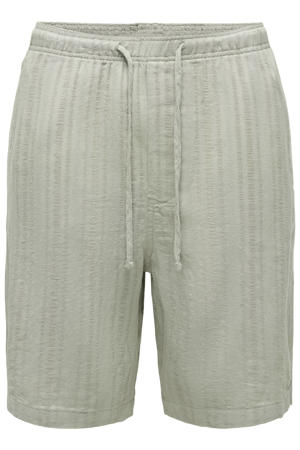 linnen loose fit casual short - groen