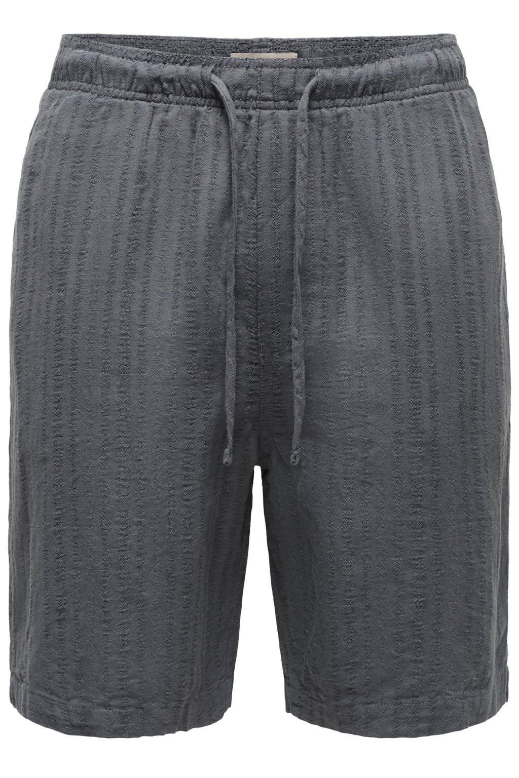 ONLY & SONS loose fit casual short met linnen - grijs