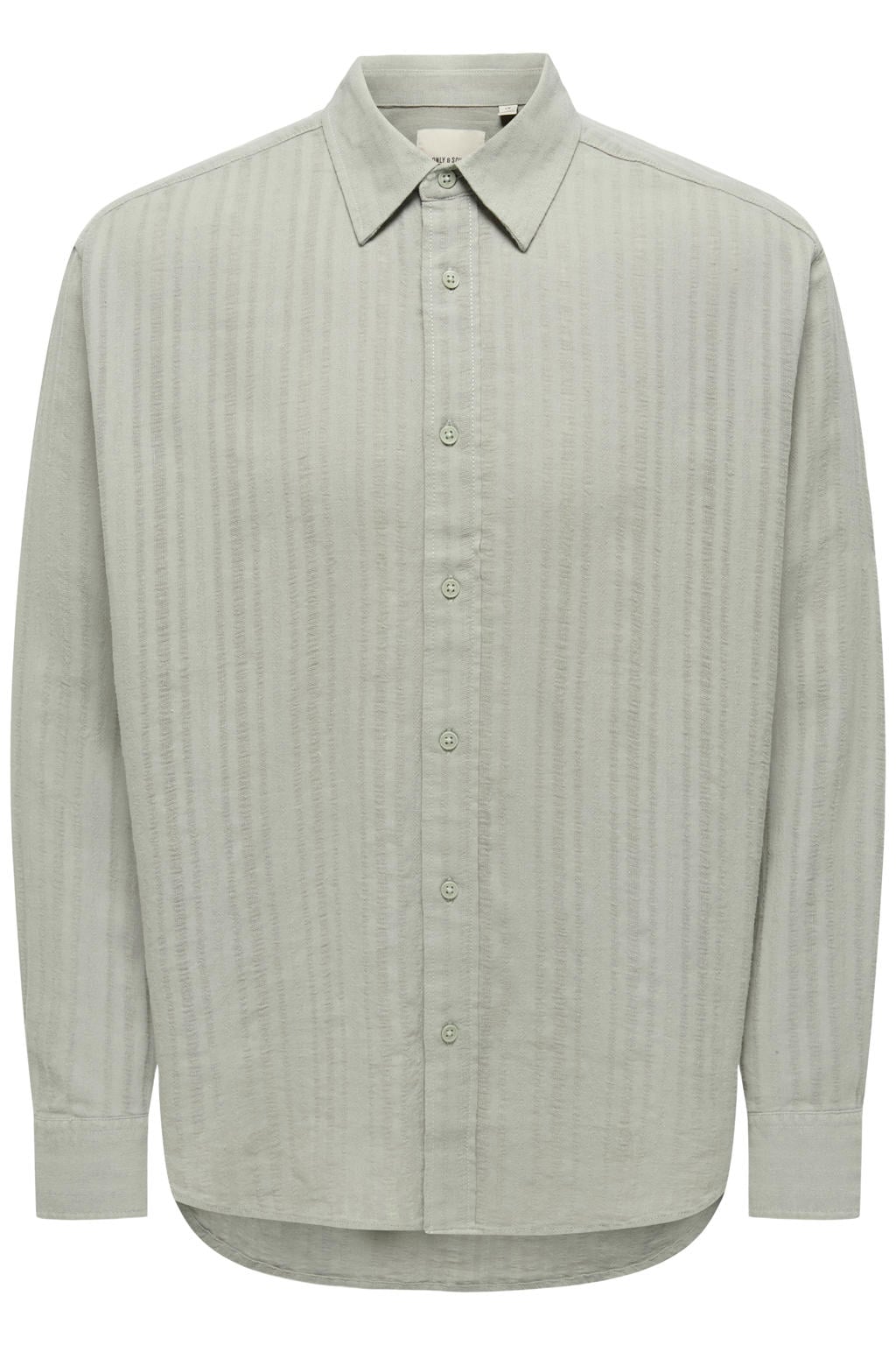 ONLY & SONS relaxed fit casual overhemd met linnen - lichtgroen