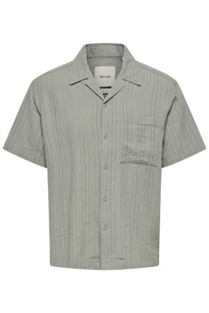 relaxed fit overhemd met linnen - groen