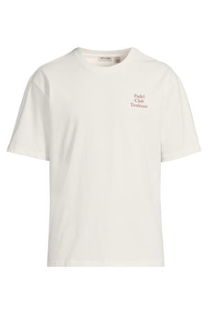 relaxed fit T-shirt met backprint - wit