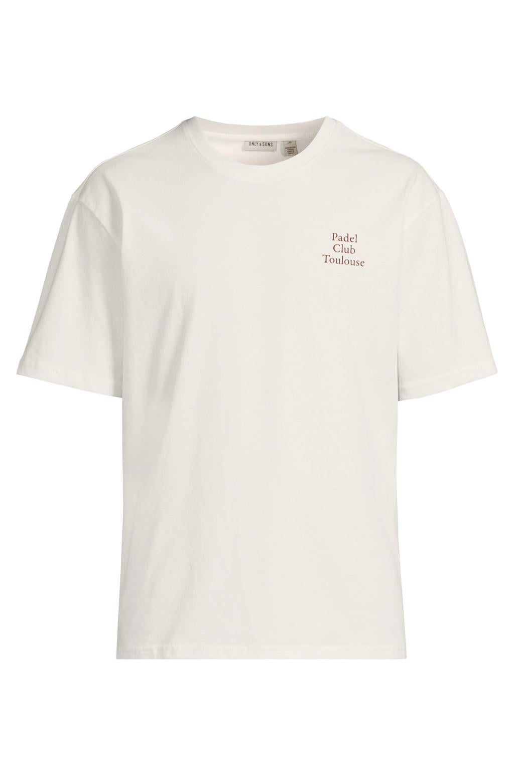 ONLY & SONS relaxed fit T-shirt met backprint - wit