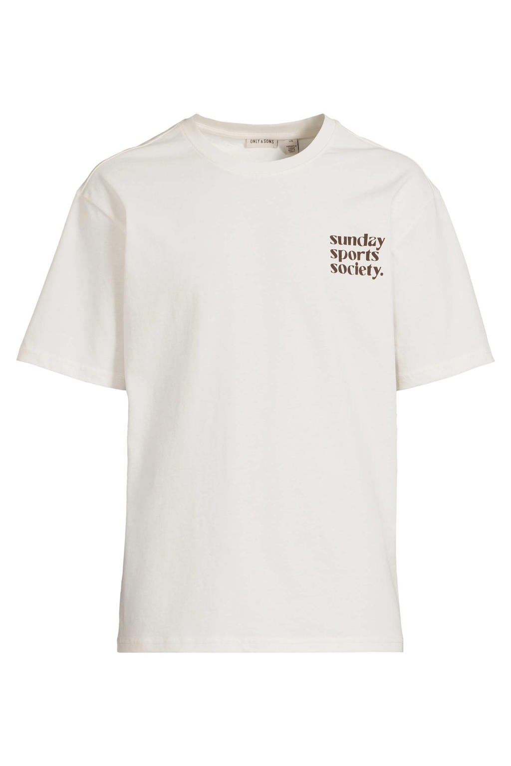 ONLY & SONS relaxed fit T-shirt met backprint - wit
