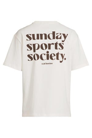 relaxed fit T-shirt met backprint - wit
