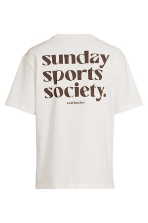 relaxed fit T-shirt met backprint - wit