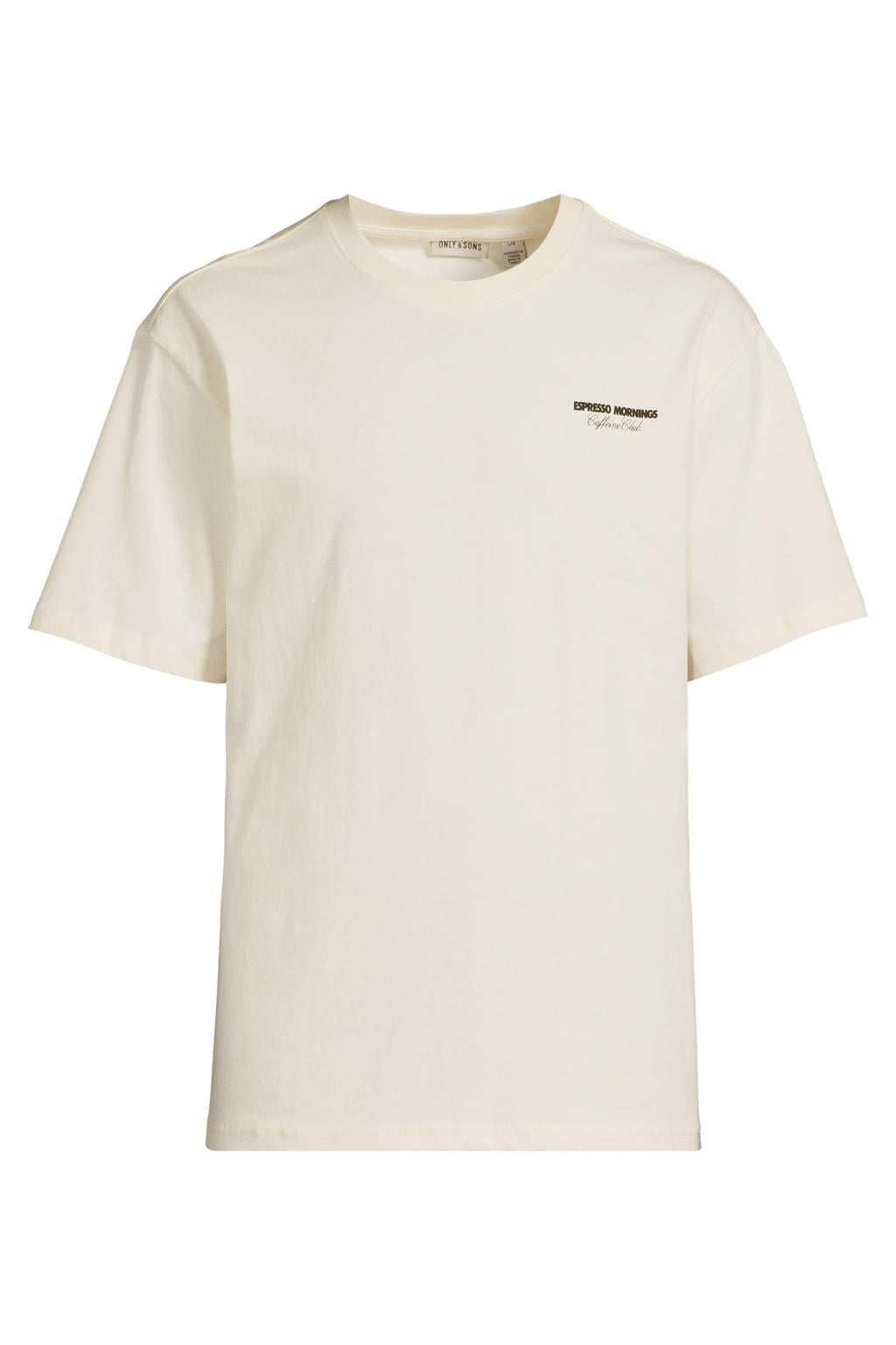 ONLY & SONS relaxed fit T-shirt met backprint - ecru