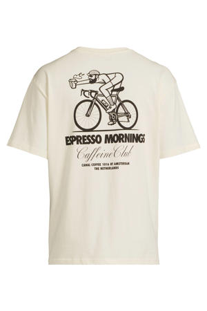 relaxed fit T-shirt met backprint - ecru