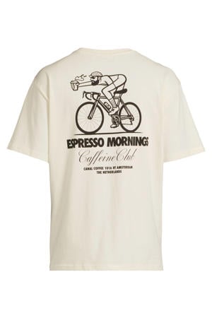 relaxed fit T-shirt met backprint - ecru