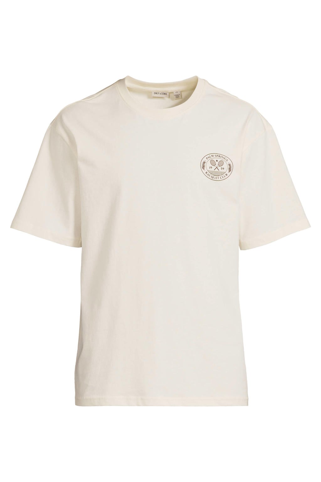 ONLY & SONS relaxed fit T-shirt met backprint - ecru