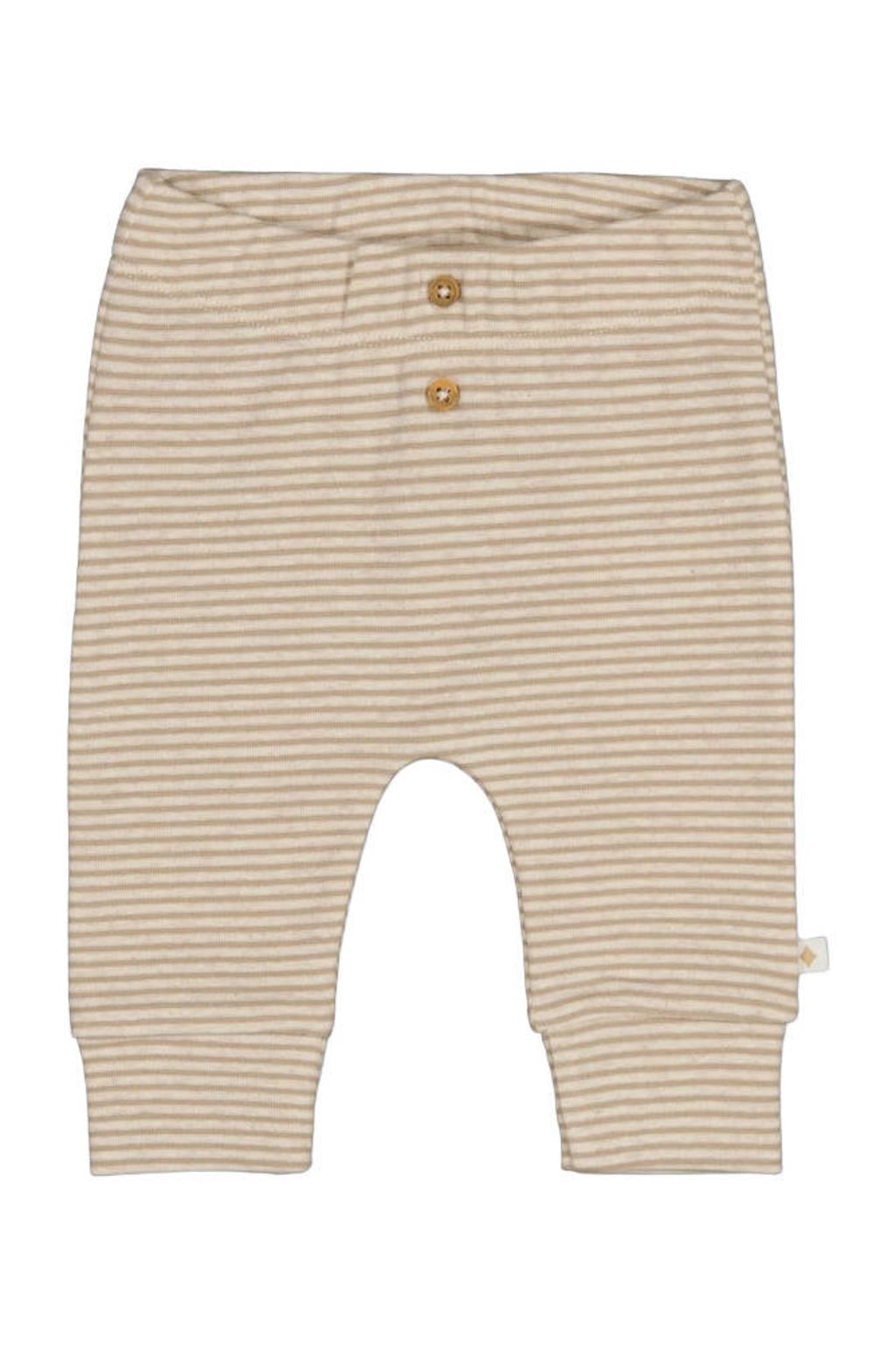 Taupe en beige Feetje babybroek Over the Moon for You met regular fit en regular waist