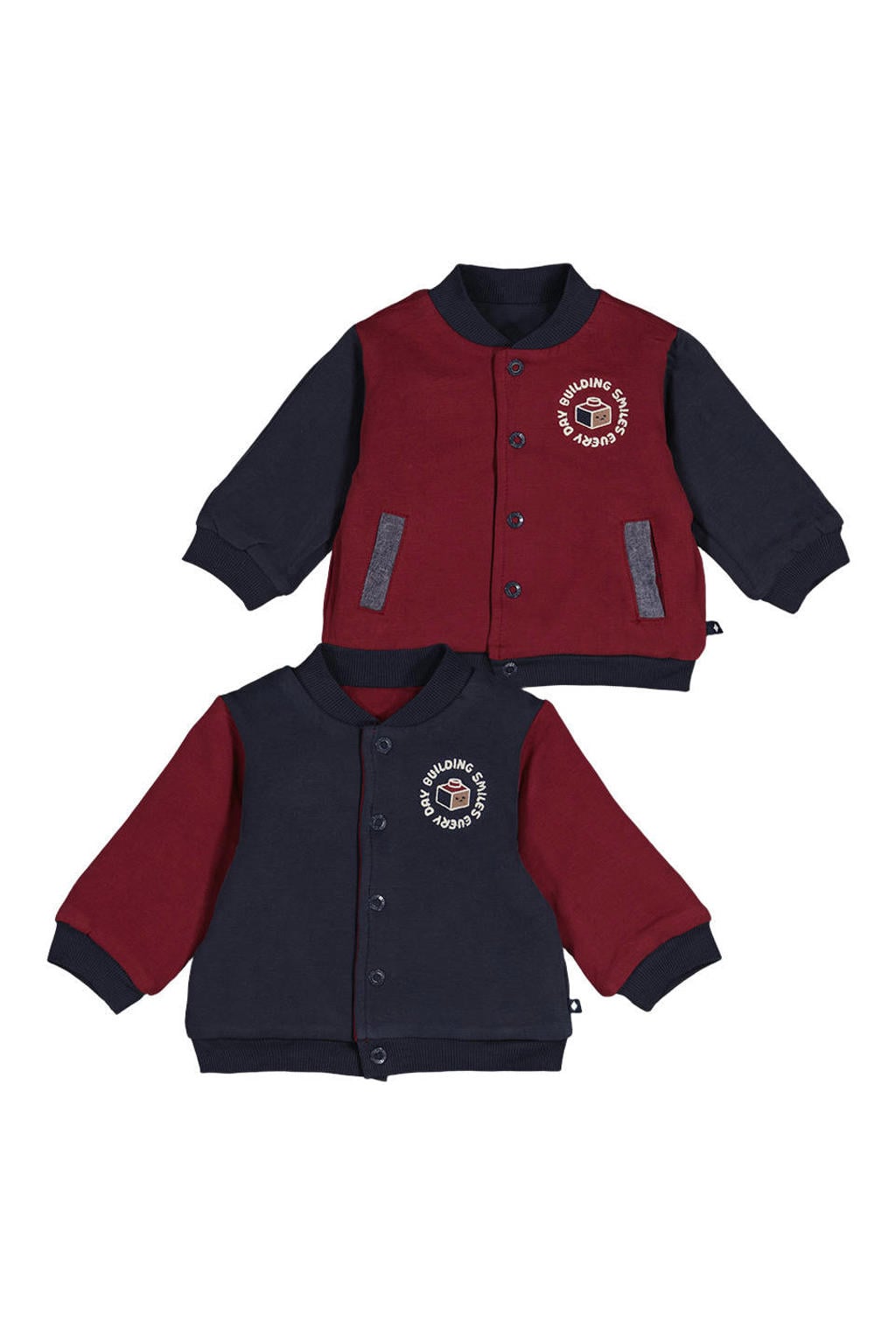 Feetje reversible bomberjack Built for Fun - bordeaux/marineblauw