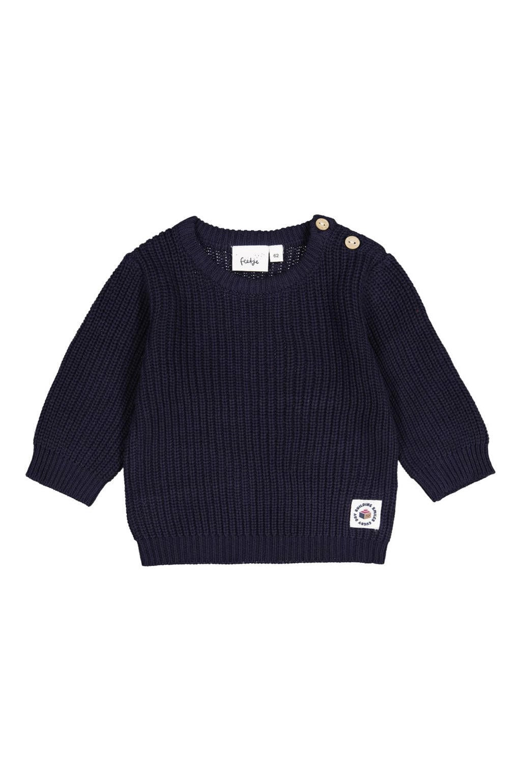 Feetje gebreide trui Built for Fun - marineblauw