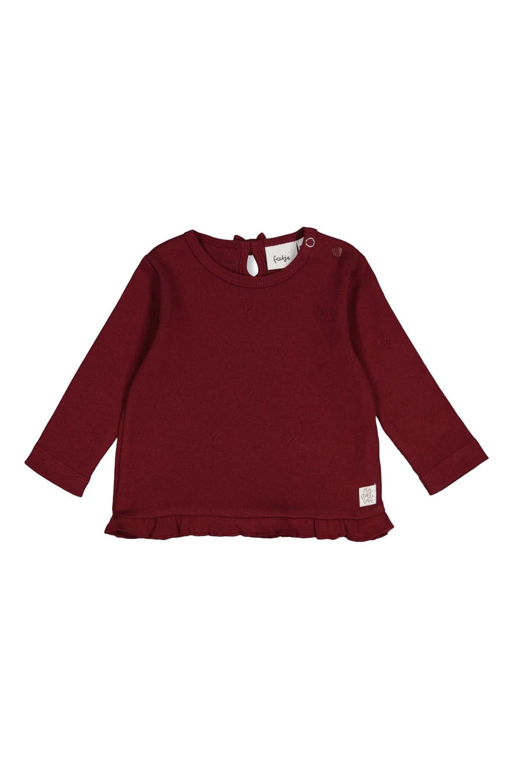 Feetje longsleeve My Little Love met ruches - bordeaux