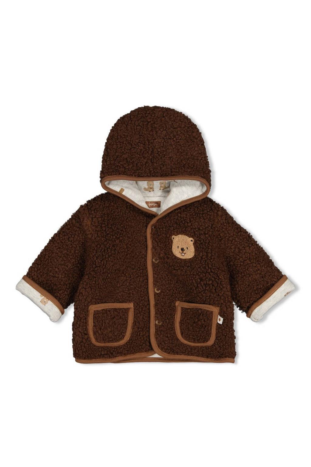 Feetje reversible jas Tiny Timber Tales - bruin/grijs melange