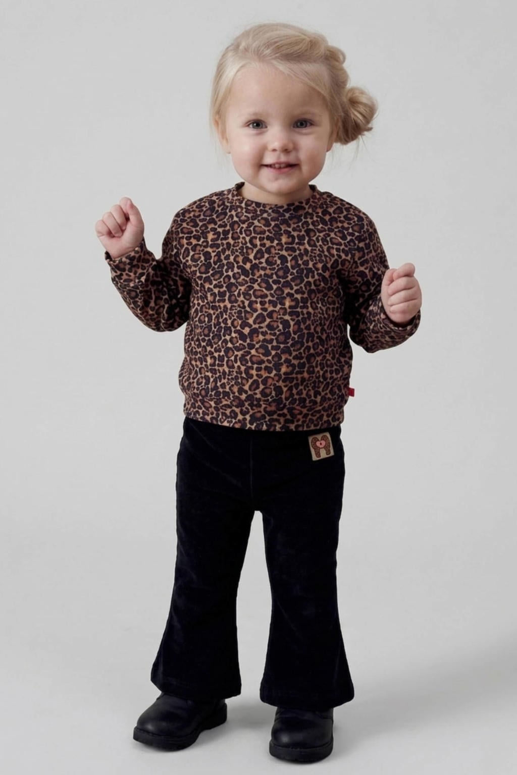 Antraciete meisjes Feetje fluwelen corduroy flared broek City Chic met elastische tailleband
