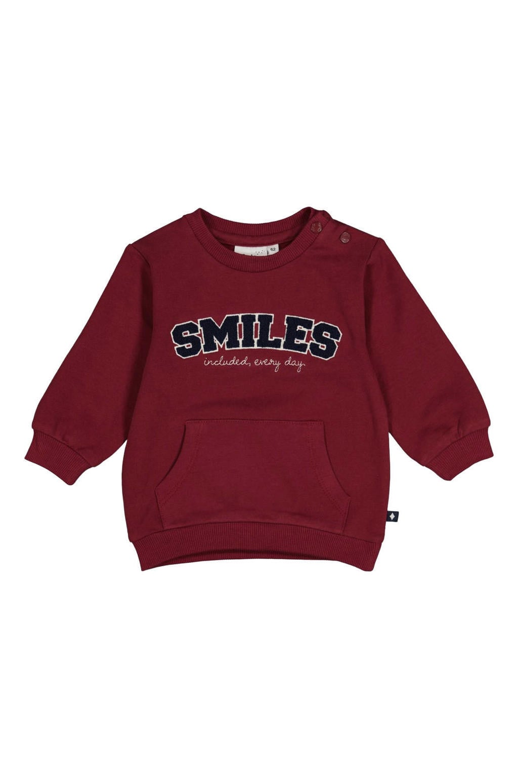 Feetje sweater Built for Fun met tekst - bordeaux