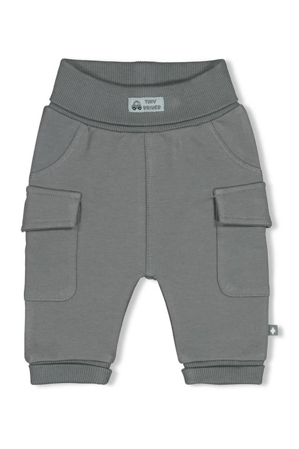 Groen en donkergroene jongens Feetje cargobroek Beep Beep zeegroen van stretchkatoen met relaxed, regular waist en effen