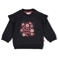 Feetje sweater Moon Flower donkerblauw/roze
