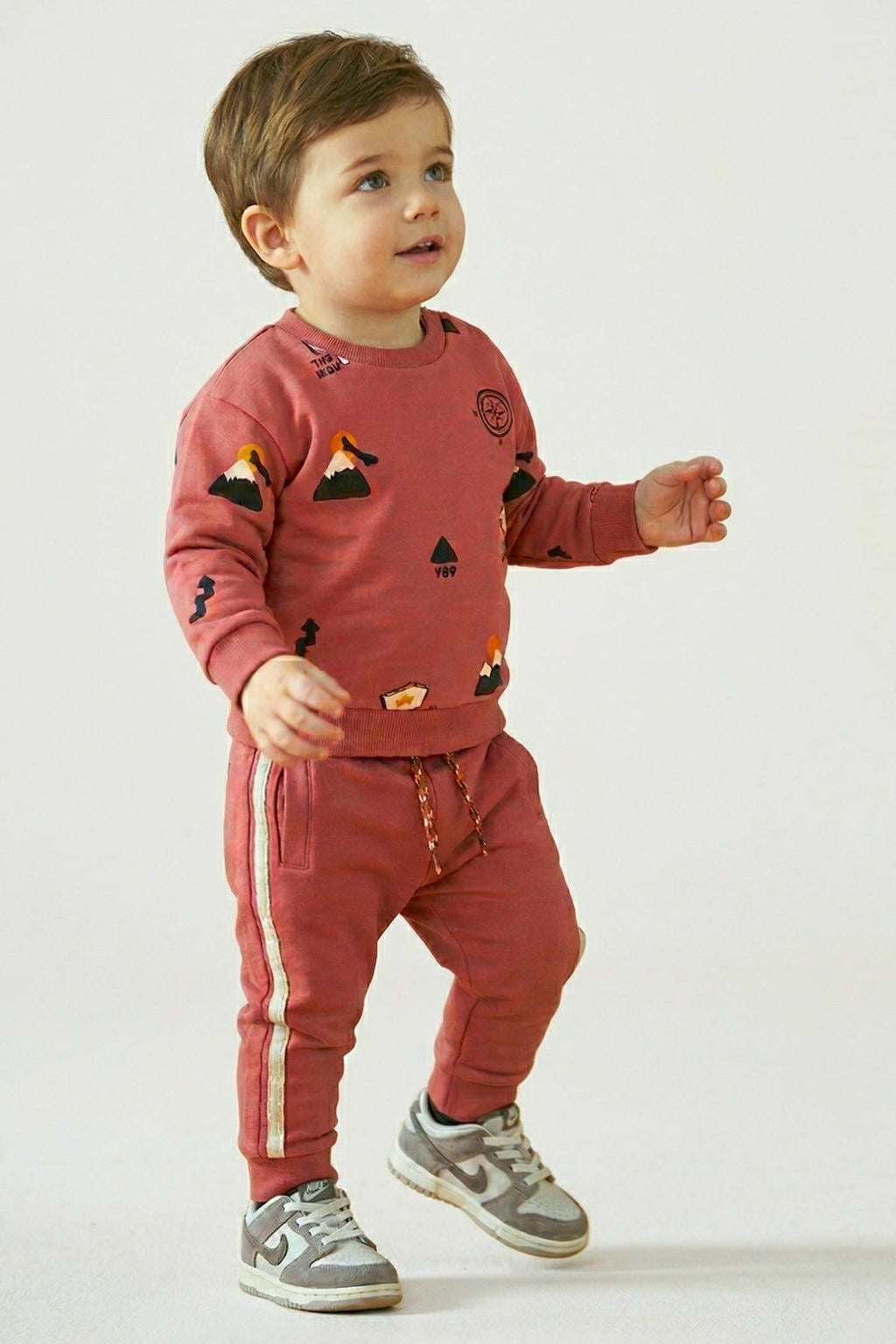 Feetje babybroek City Chic rood/offwhite
