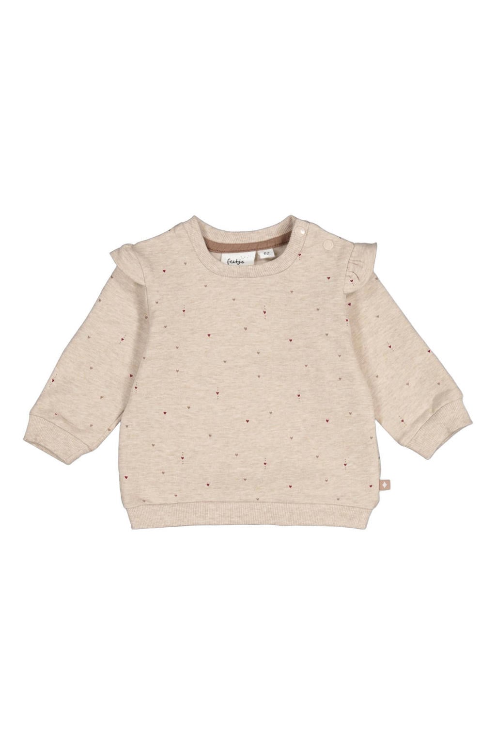 Feetje sweater My Little Love met hartjes - taupe