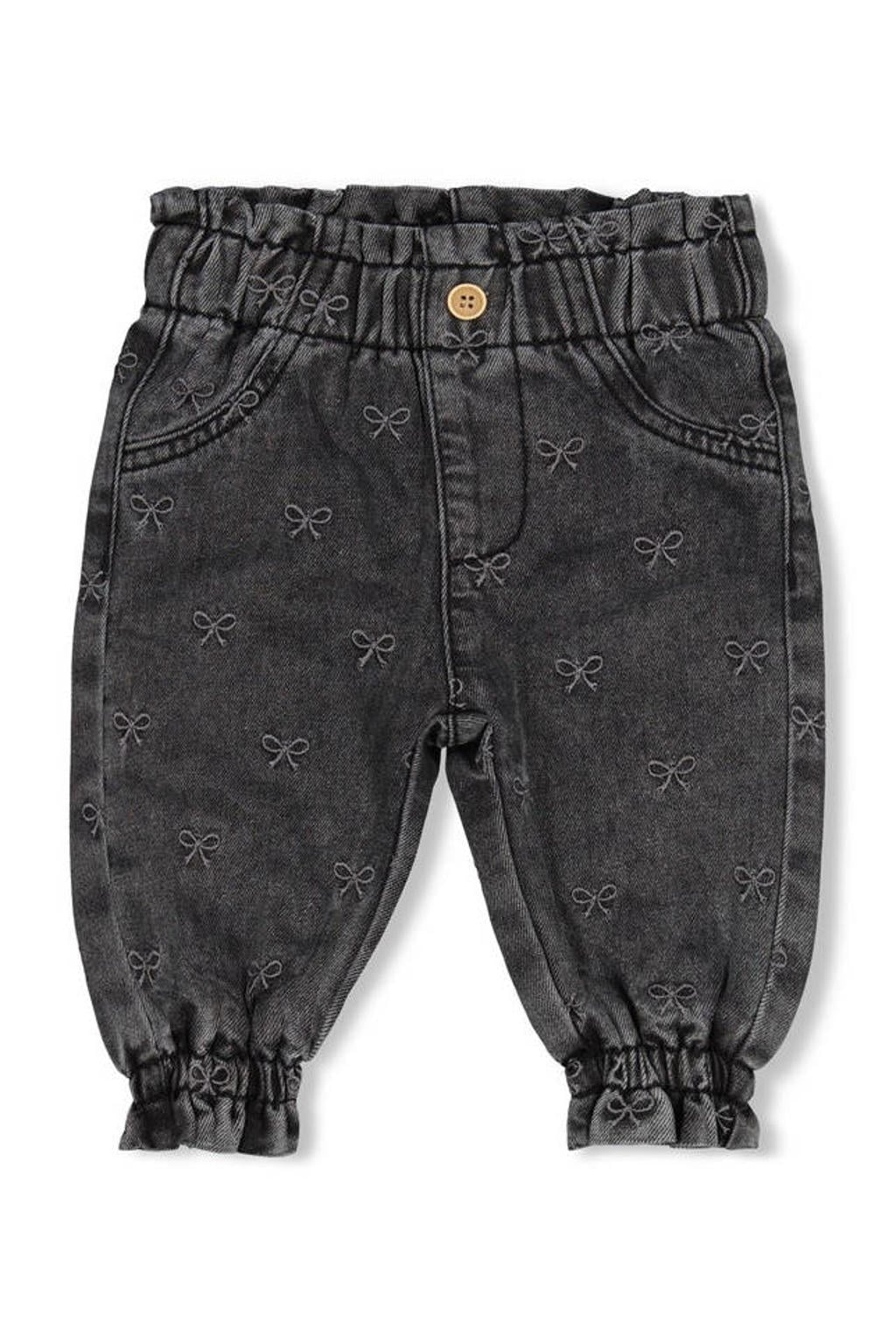 Antraciete meisjes Feetje relaxed fit jeans Winter Denims met regular waist en effen