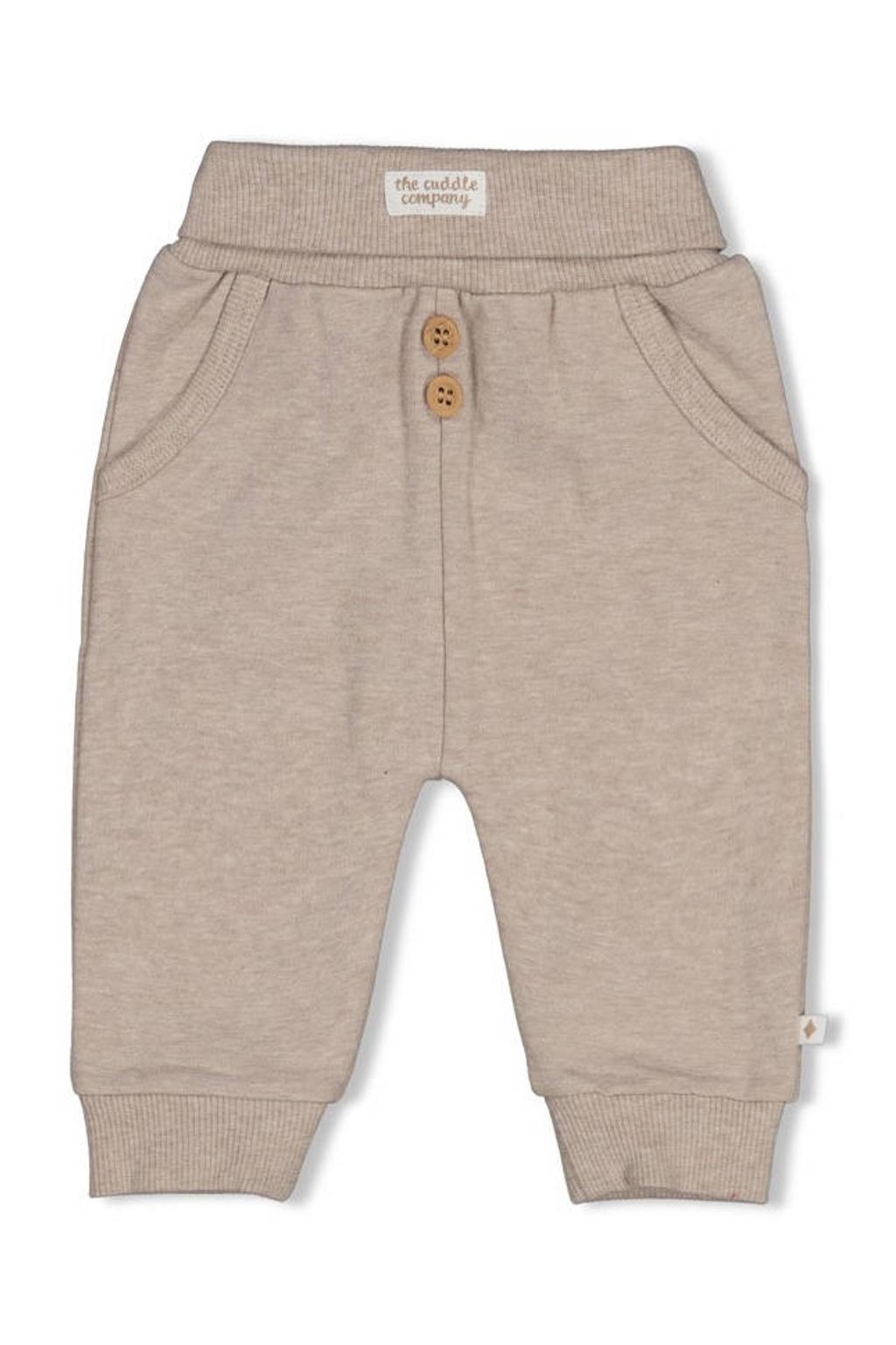 Beige Feetje babybroek The Cuddle Company van stretchkatoen met relaxed en effen