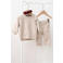 Feetje sweatpants My Little Love met hartjes en ruches - taupe/bordeaux