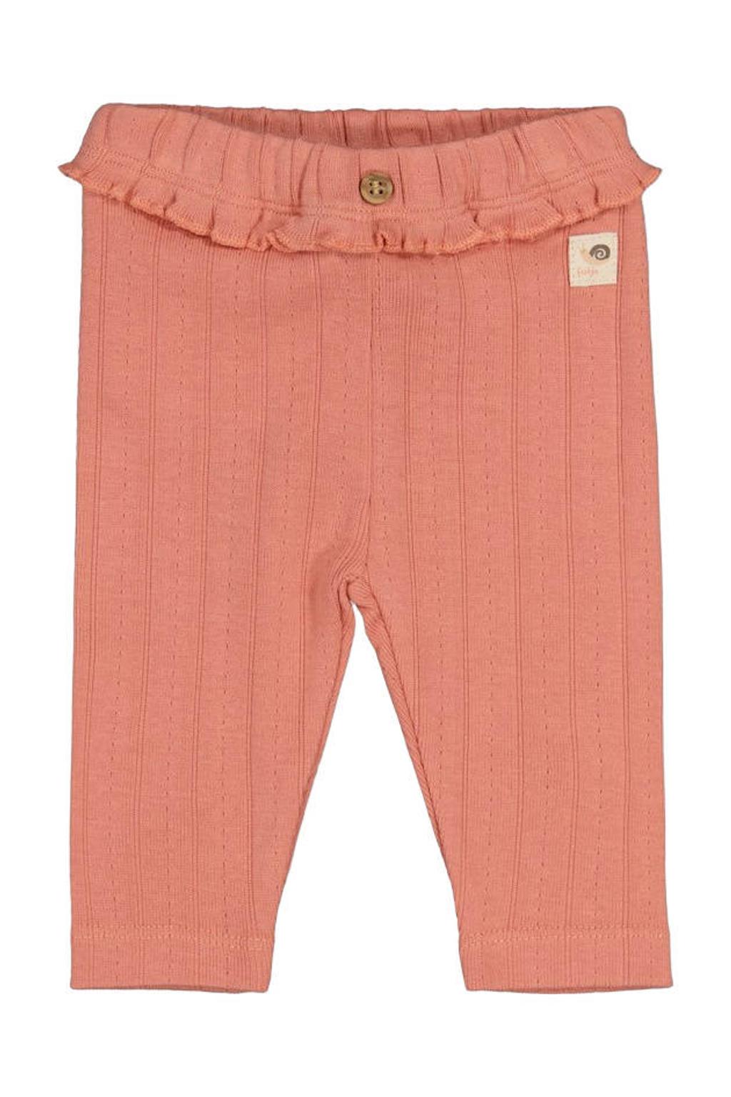 Zalmkleurige meisjes Feetje legging Forest Garden van katoen met slim fit, elastische tailleband en grafische print