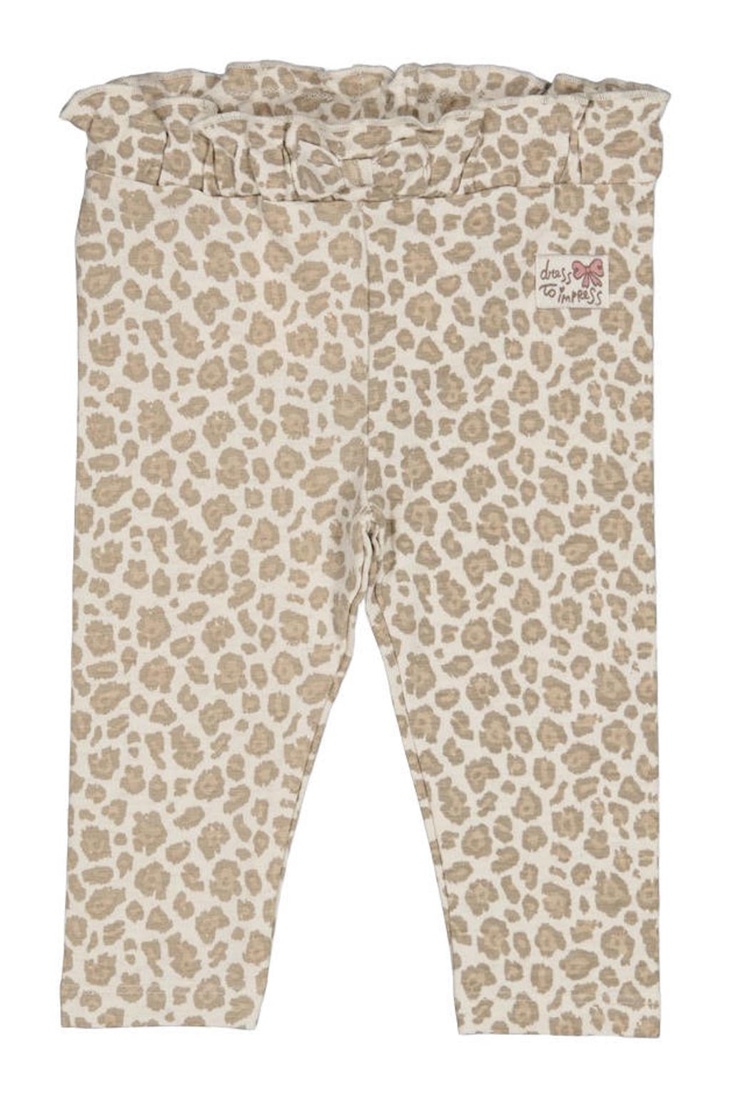 Feetje legging Dress to Impress met panterprint lichtbruin/offwhite
