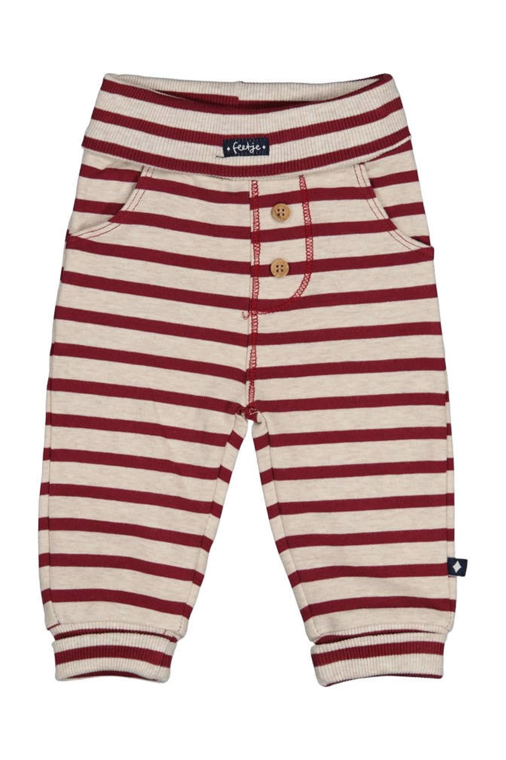Feetje gestreepte broek Built for Fun - bordeaux/offwhite melange