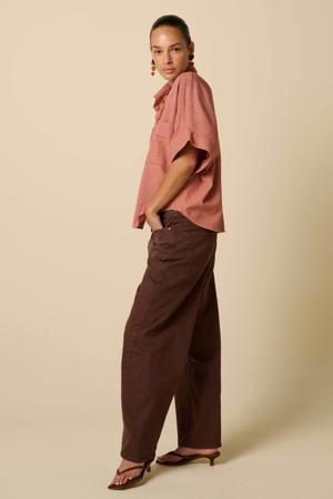 barrel jeans - donkerbruin