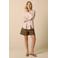 Sissy-Boy straight leg denim short met panterprint - bruin