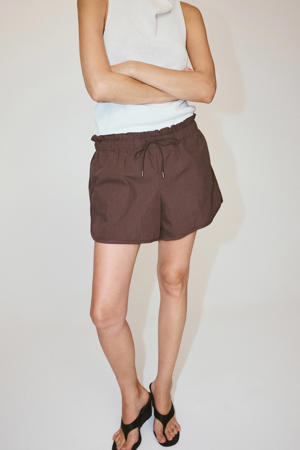 straight leg casual short - roodbruin