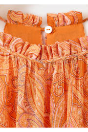 thumbnail: Mango korte halterjurk met open rug en paisley - oranje