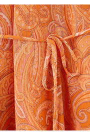 thumbnail: Mango korte halterjurk met open rug en paisley - oranje