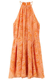 thumbnail: Mango korte halterjurk met open rug en paisley - oranje