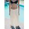 Mango wide leg broek met linnen - beige