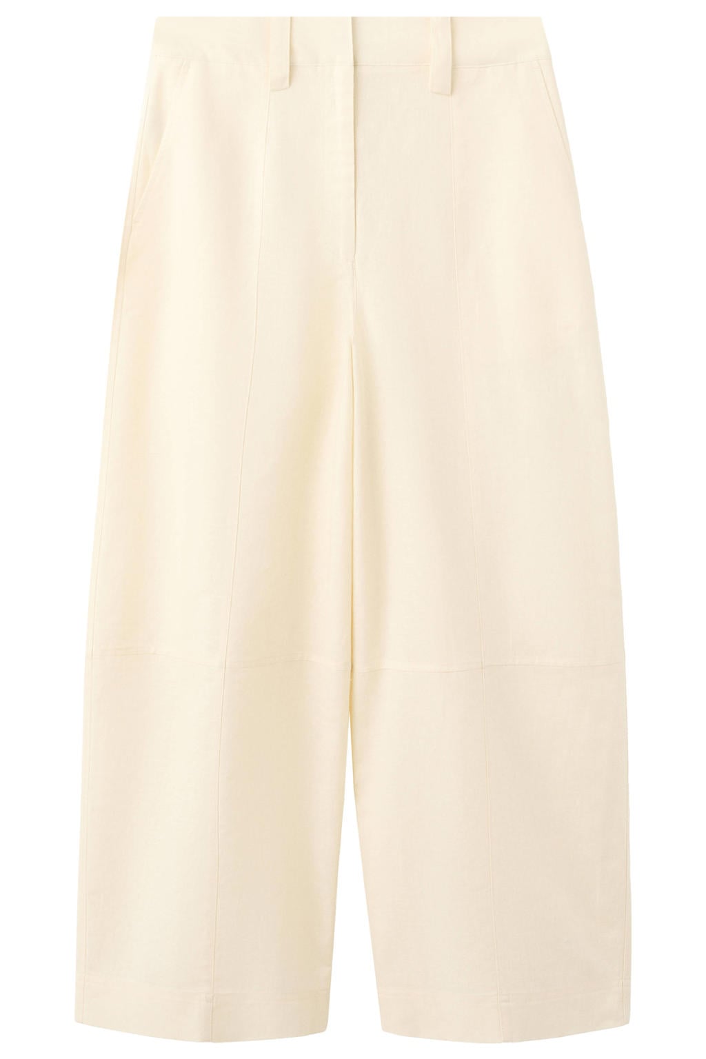 Mango wide leg broek met linnen - beige