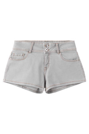 denim short - grijs