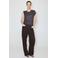 Mango straight leg broek met linnen - bruin