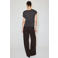 Mango straight leg broek met linnen - bruin