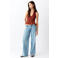 MANGO TEEN haltertop met smockwerk - roodbruin