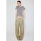 Mango straight leg broek met linnen - lichtkaki