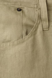 thumbnail: Mango straight leg broek met linnen - lichtkaki
