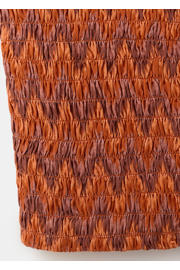 thumbnail: MANGO TEEN cropped top met smockwerk en print - donkeroranje