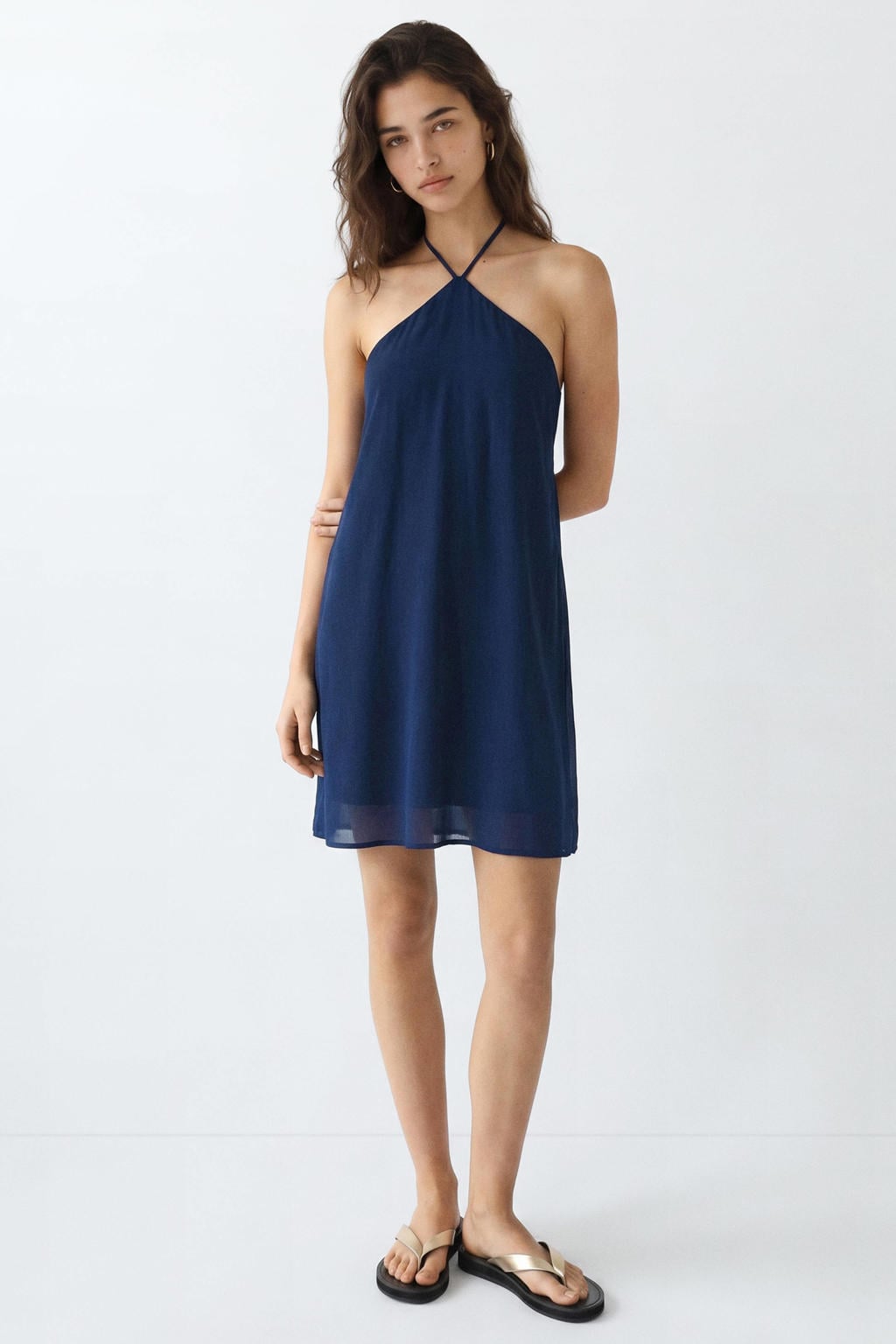MANGO TEEN halterjurk - donkerblauw