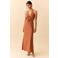 MANGO TEEN halter maxi jurk met cut-out - oranje
