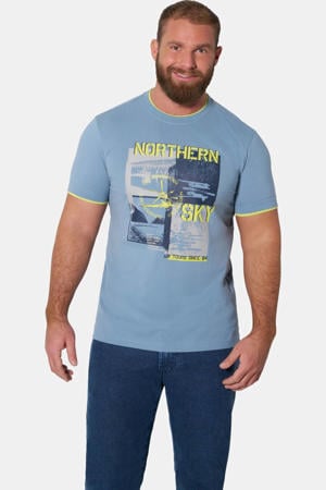 regular fit T-shirt Plus Size met print - blauw