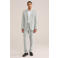 WE Fashion slim pantalon groen met textuur